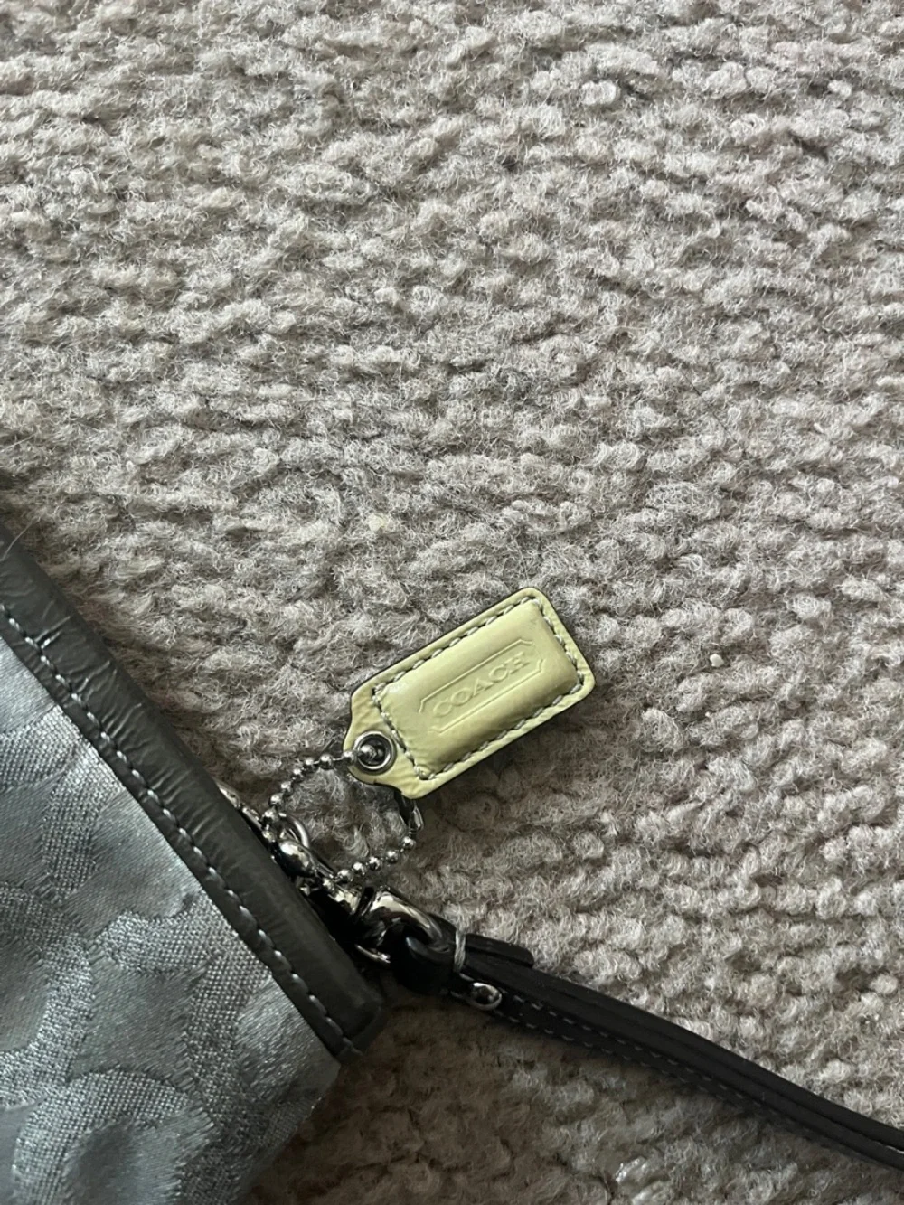 Coach Silver Signature Wristlet Clutch